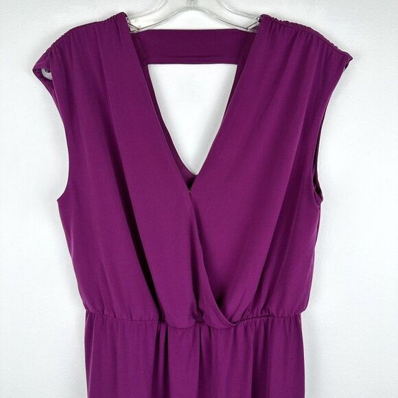 1.STATE Cinched Waist V Neck Dress Women’s Size Medium Purple NWOT - Picture 4 of 13